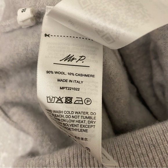 MR P. || Tapered Pintucked Wool and Cashmere-Blend Sweatpants Joggers Gray Small - Picture 7 of 12